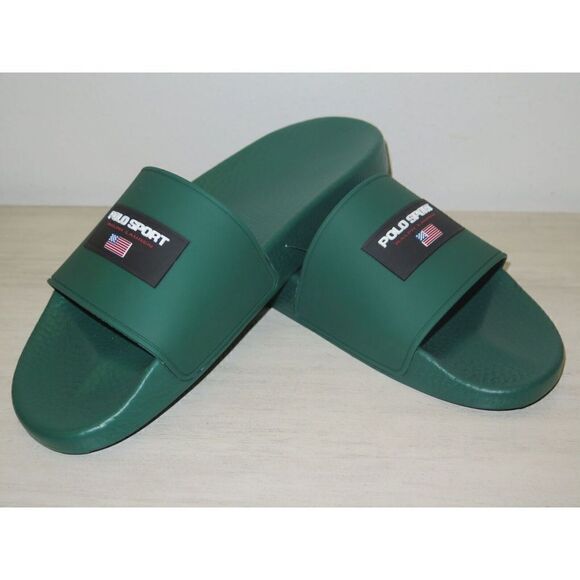Polo Ralph Lauren Mens Sz 12 Polo Sport Green Pool Beach Slide Sandals - Picture 4 of 9